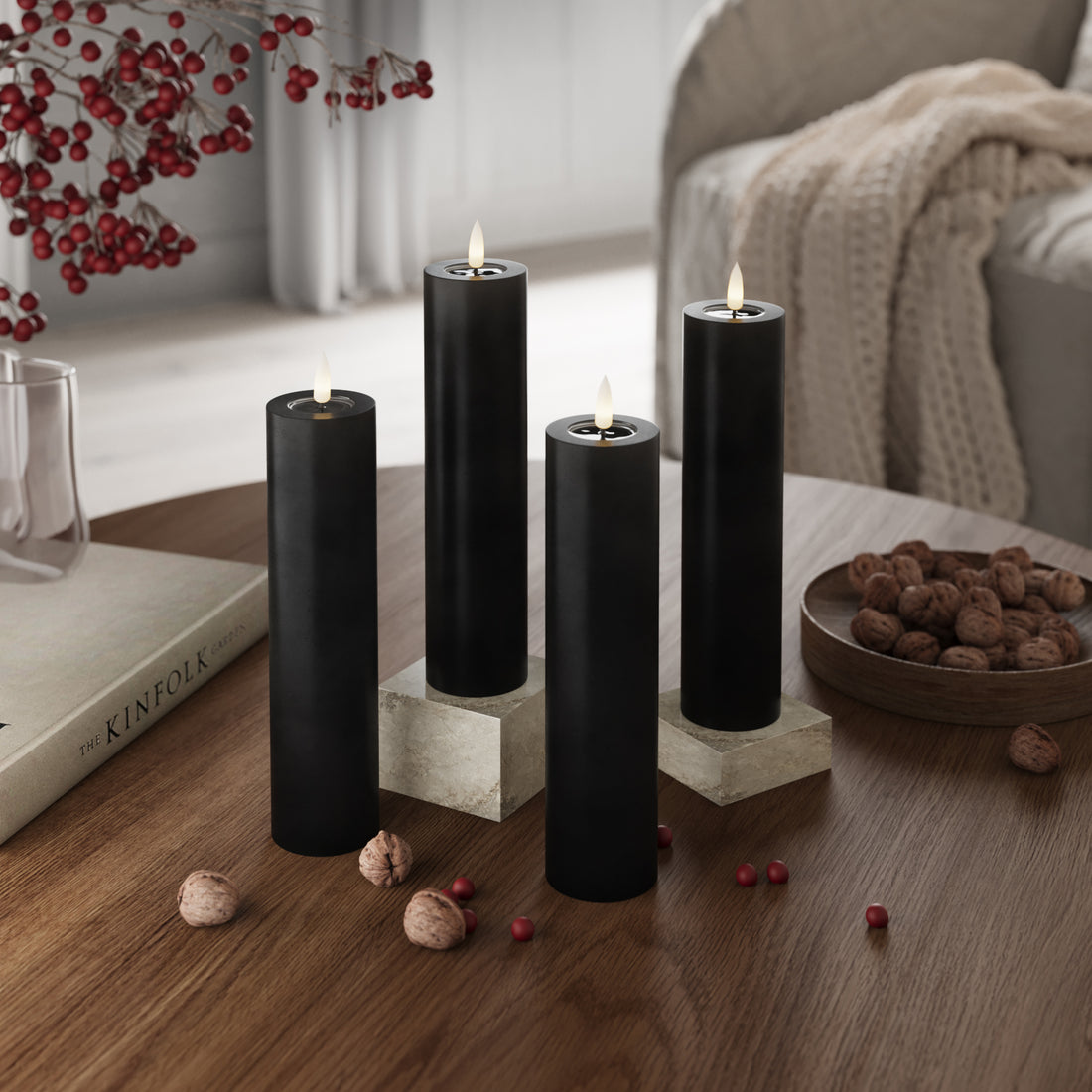 LED блокови светлини Ø 5 x 20 cm Черно - 4 бр