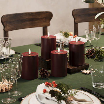 Светлини на LED блок Ø 7,5 x 10 cm Бургундско - 4 бр