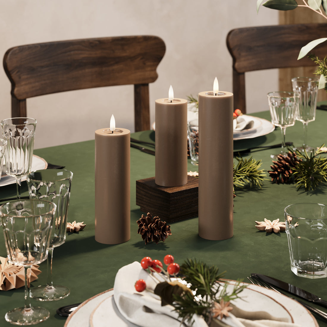 LED μπλοκ φως - Ø 5 x 12.5 + 15 + 20 cm Καραμέλα