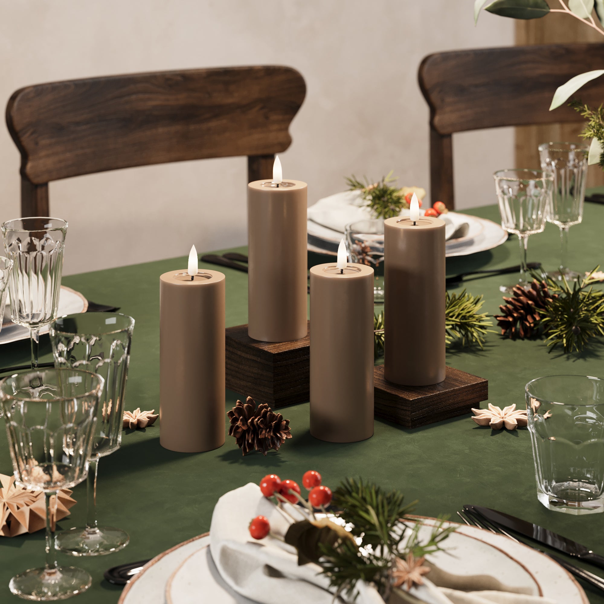 Φώτα μπλοκ LED Ø 5 x 12,5 cm Καραμέλα - 4 τεμ.