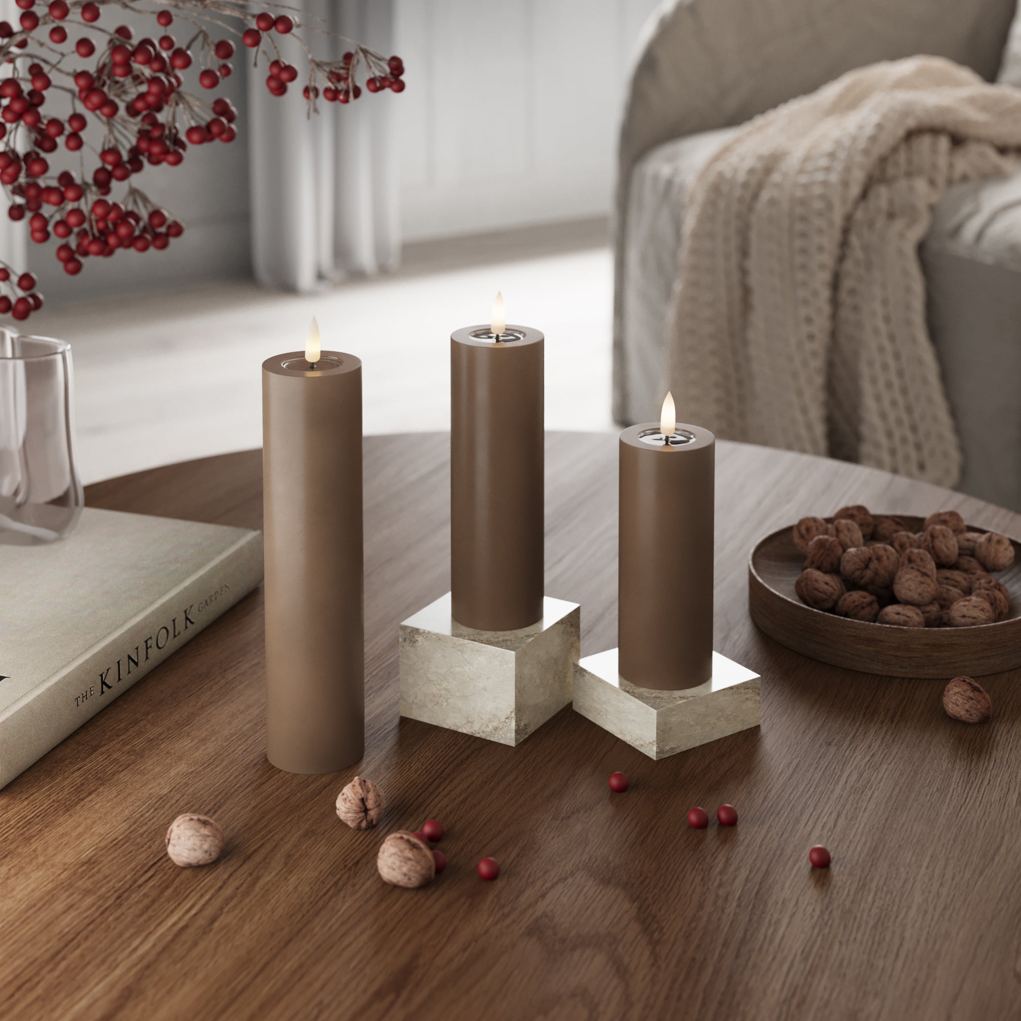 LED μπλοκ φως - Ø 5 x 12.5 + 15 + 20 cm Καραμέλα