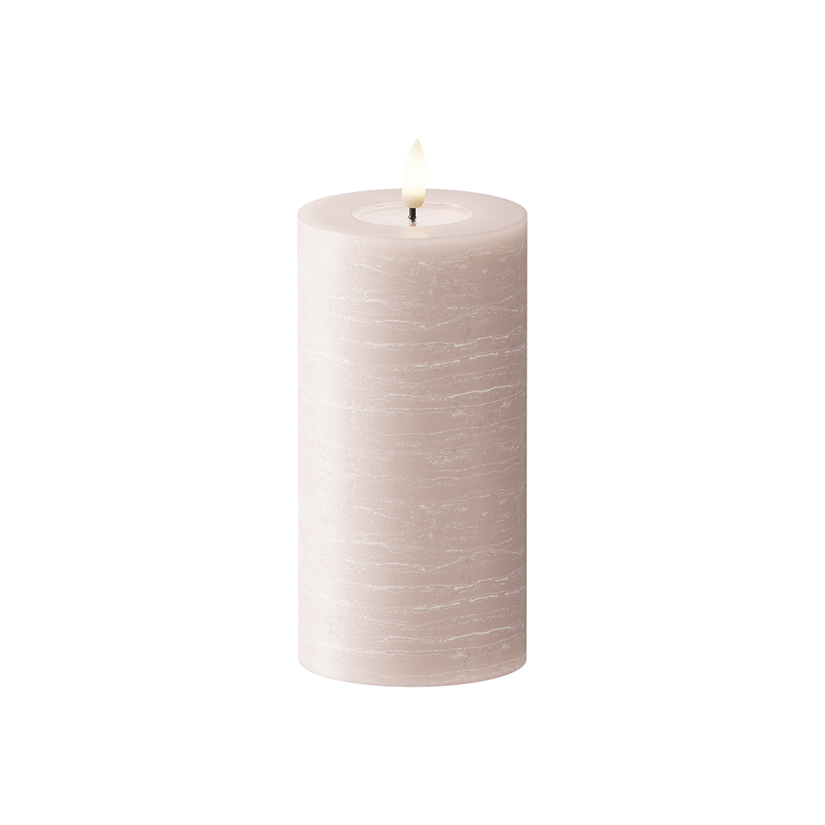 LED Blockljus WetLook Ø 7,5 x 15 cm Rosa