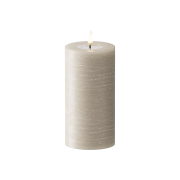 LED Blockljus WetLook Ø 7,5 x 15 cm Sand