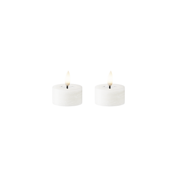 LED-teeküünal WetLook 2 tk, Ø 4,5 x 2,5 cm Valge