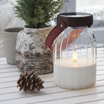 Deluxe Homeart LED стъклен фенер 17см LED фенери 1