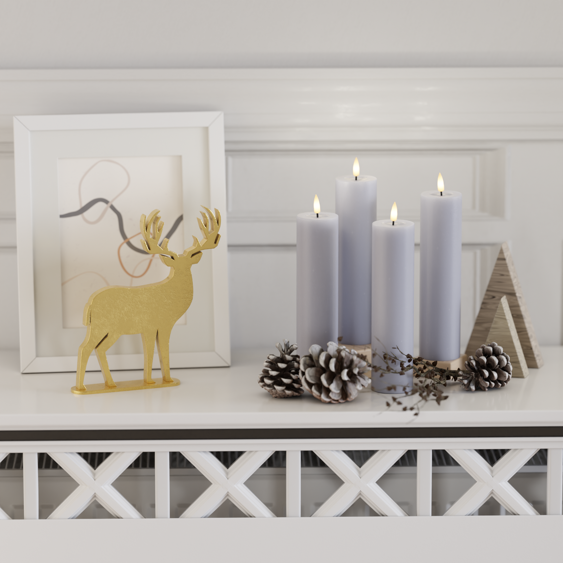 Deluxe Homeart Συσκευασία φωτός μπλοκ LED - Ξεθωριασμένο μπλε - 5 x 12,5 + 15 + 20 2