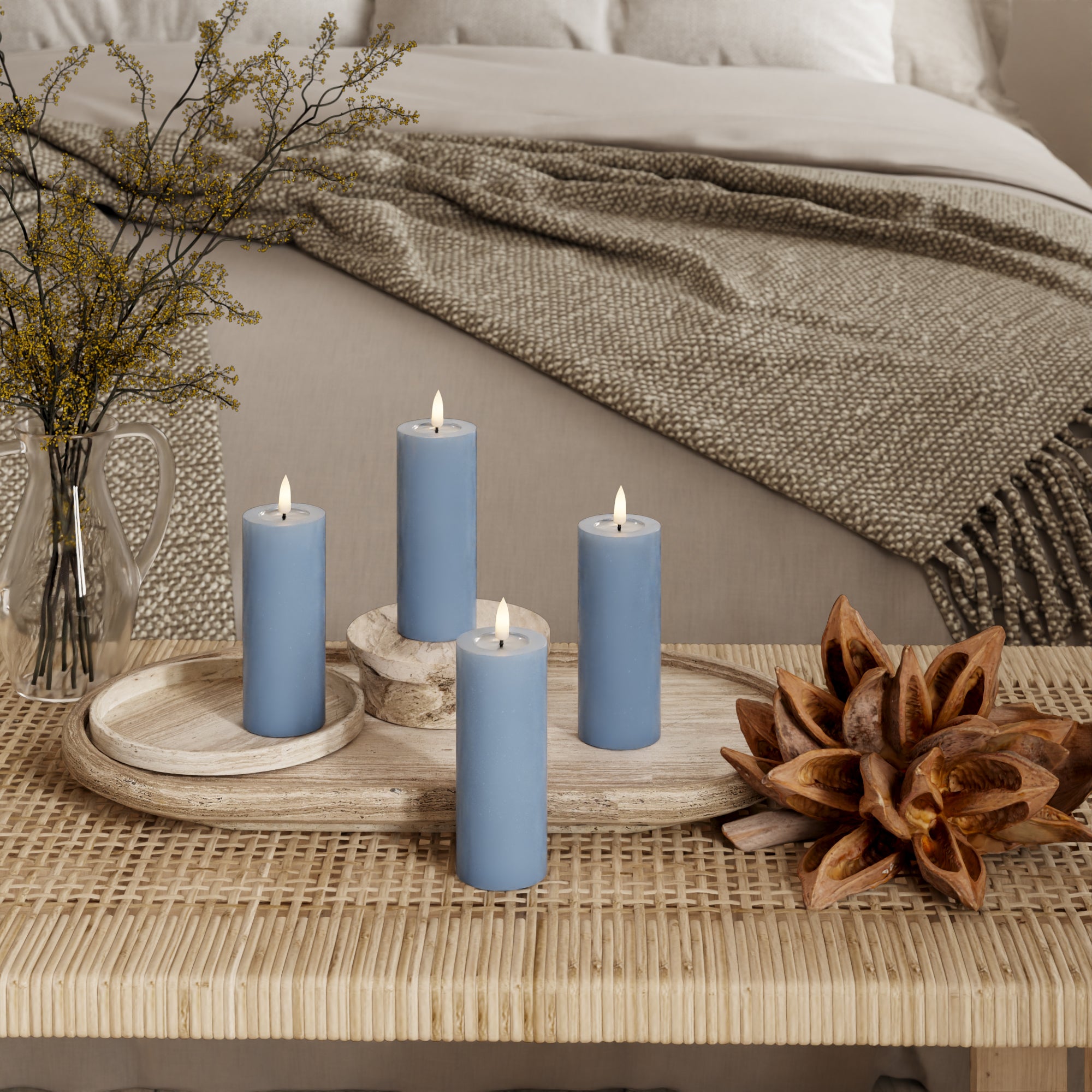 Φωτιστικό μπλοκ LED Ø 5 x 12,5 cm Παγωμένο μπλε - 4 τεμ