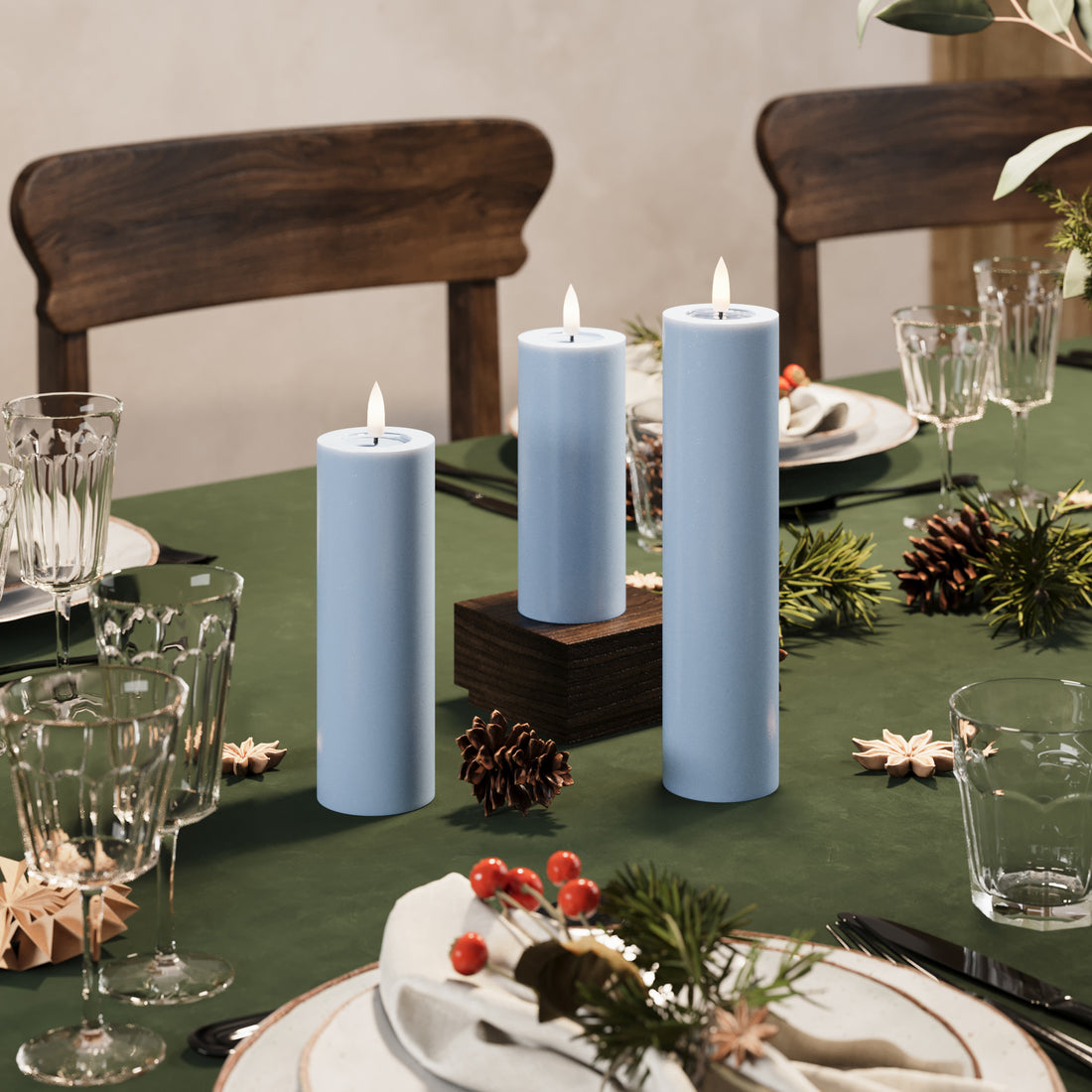 LED блокови светлини Ø 5 x 20 cm Ледено синьо - 4 бр