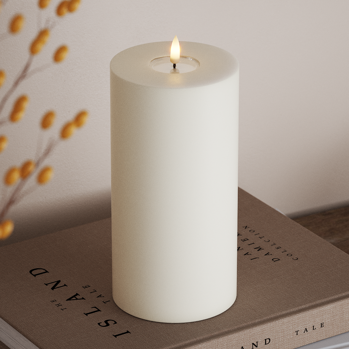 Deluxe Homeart LED блок лампа Ø 10 x 20 см Бяло LED блок светлина 3