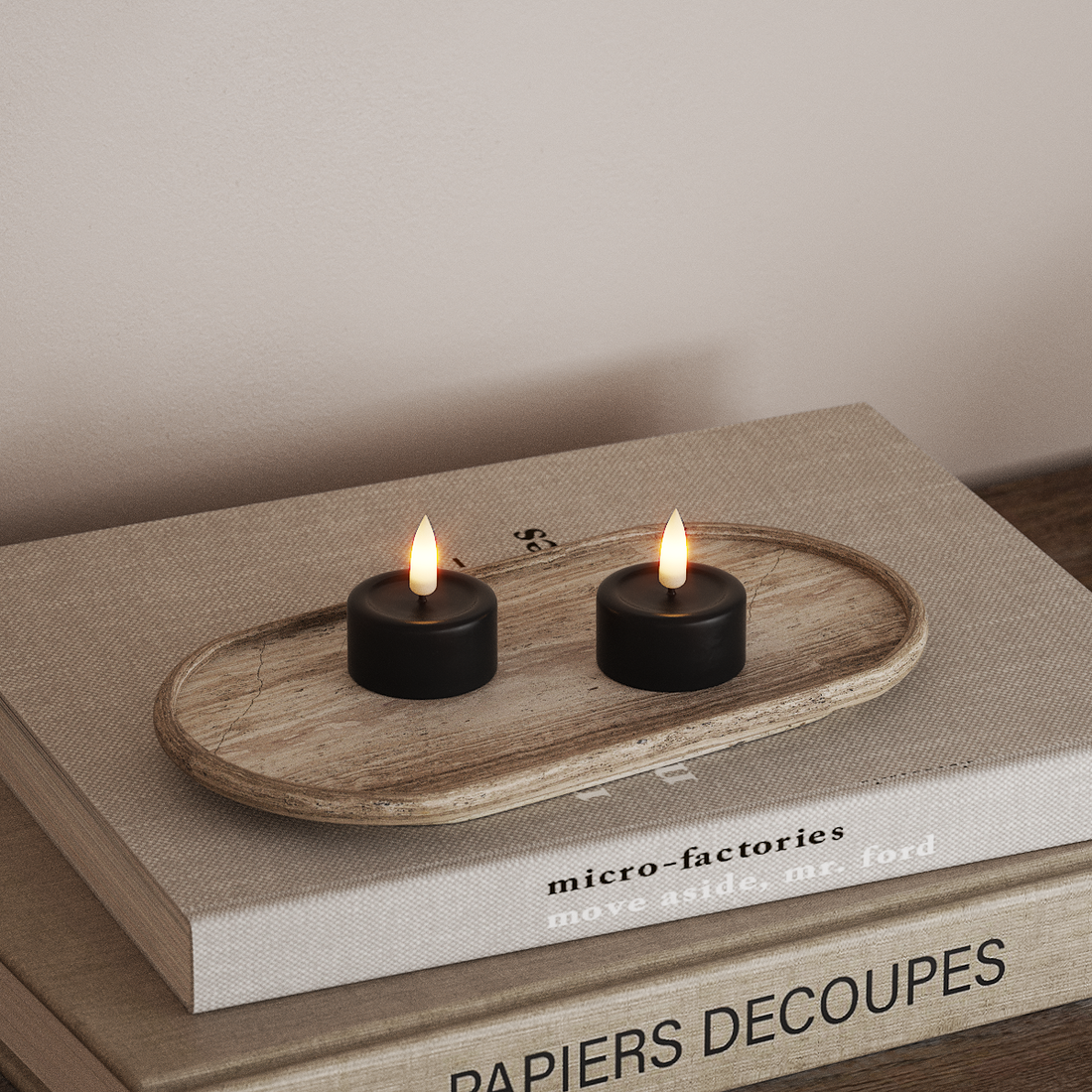 Deluxe Homeart LED Fyrfadslys 2 stk. Sort LED fyrfadslys 4