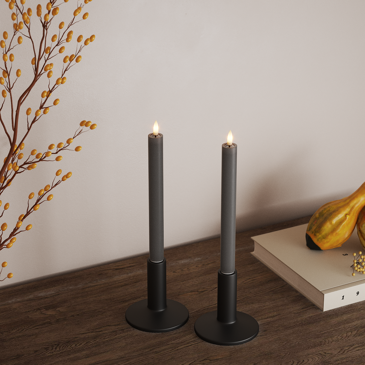 Deluxe Homeart LED φωτιστικό κορώνας 2 τμχ, Ø 2 x 24 cm Γκρι Φως κορώνας LED 3