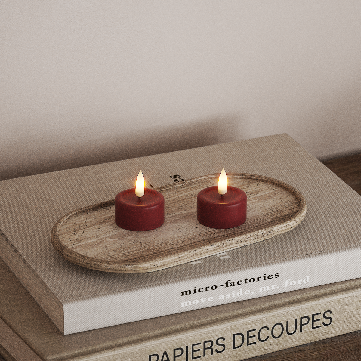 Deluxe Homeart LED лампа за чай 2 бр. Бордо LED лампа за чай 3