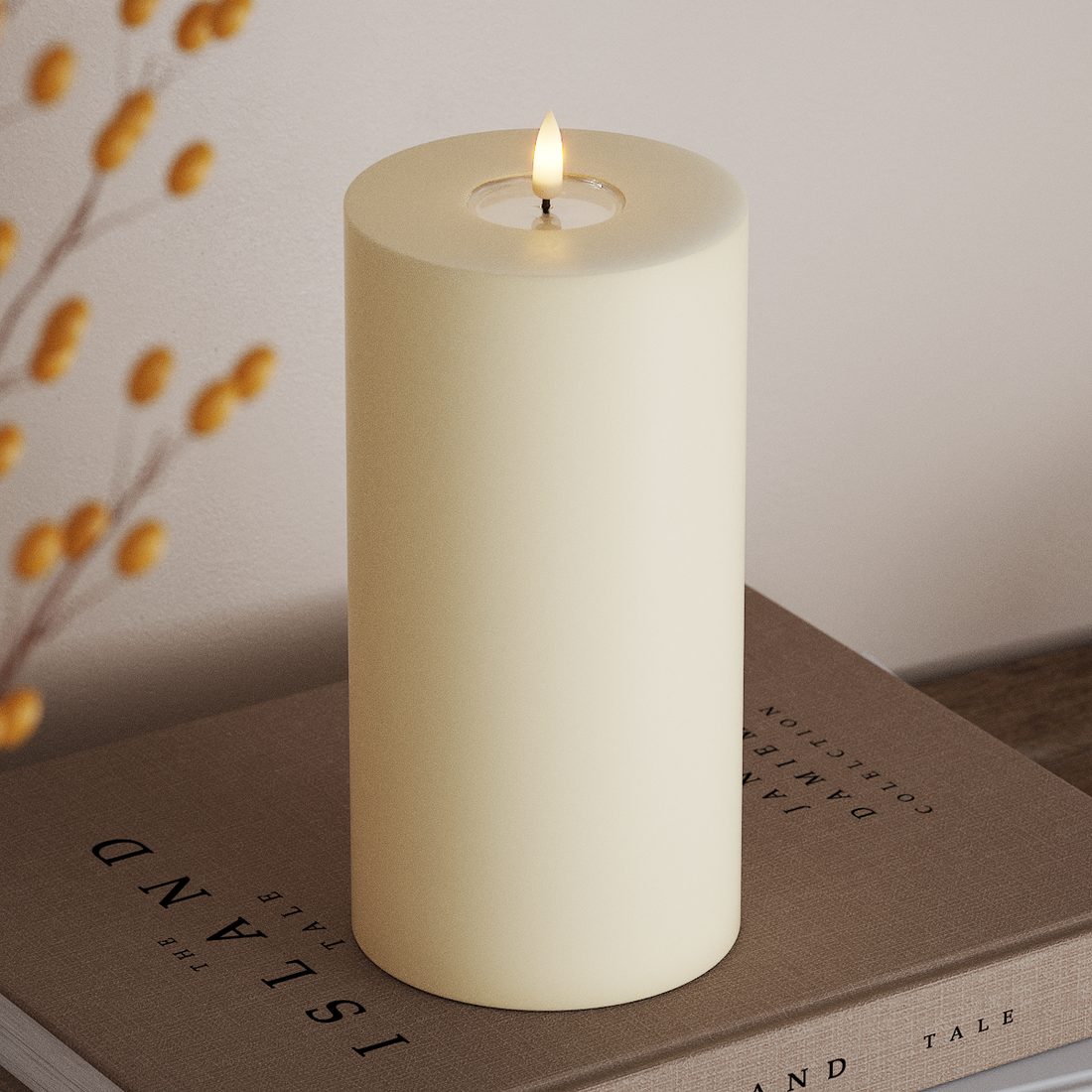 Deluxe Homeart LED блок лампа Ø 10 x 20 см Кремаво LED блокова светлина 4