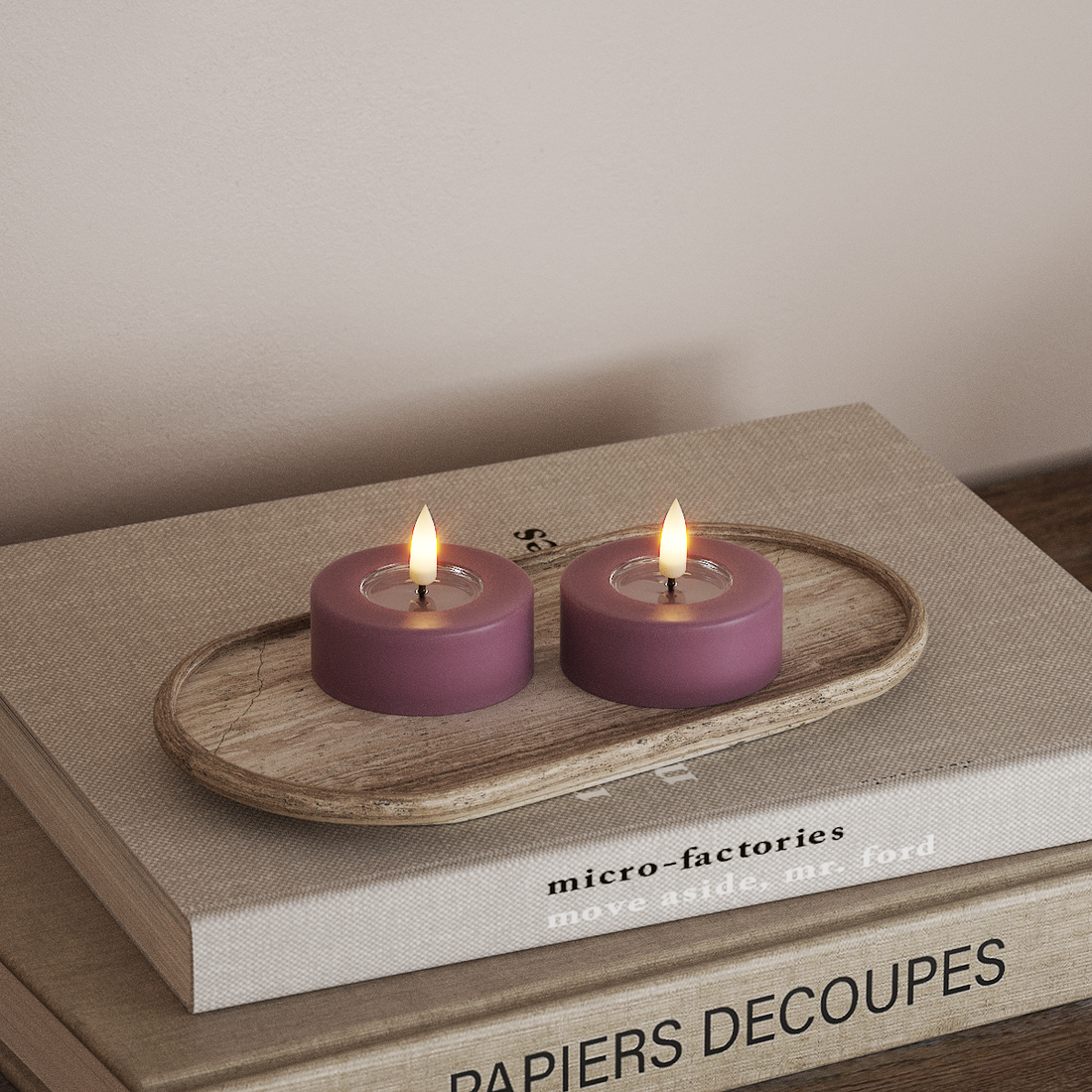 Deluxe Homeart LED Jumbo Fyrfadslys 2 stk. Store Lyslilla LED jumbo fyrfadslys 4