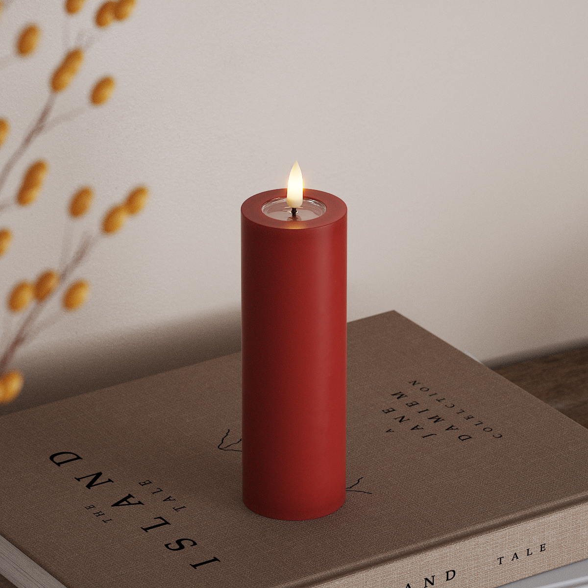 Deluxe Homeart LED blokové světlo Ø 5 x 15 cm Červená LED blokové světlo 3