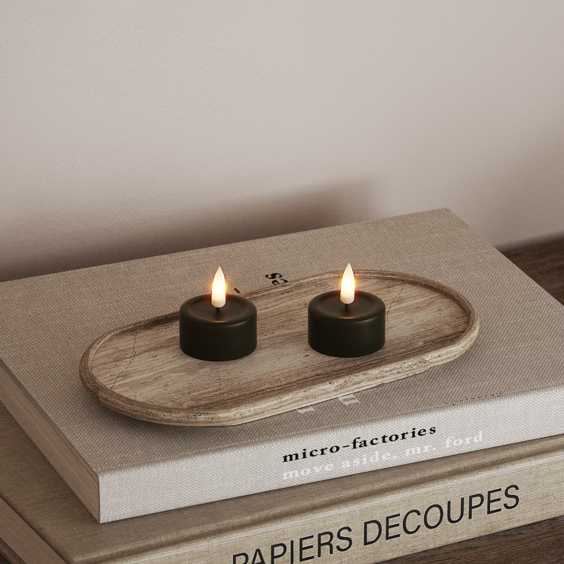 Deluxe Homeart LED Telys 2 stk. Mørkegrønn LED telys 4