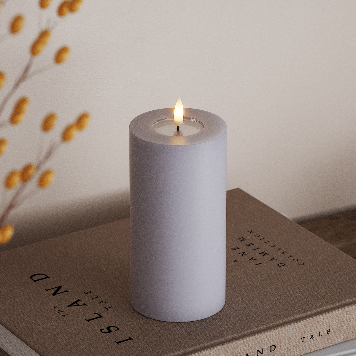 Deluxe Homeart LED блок лампа Ø 7,5 x 15 см Прашно синьо LED блок светлина 3