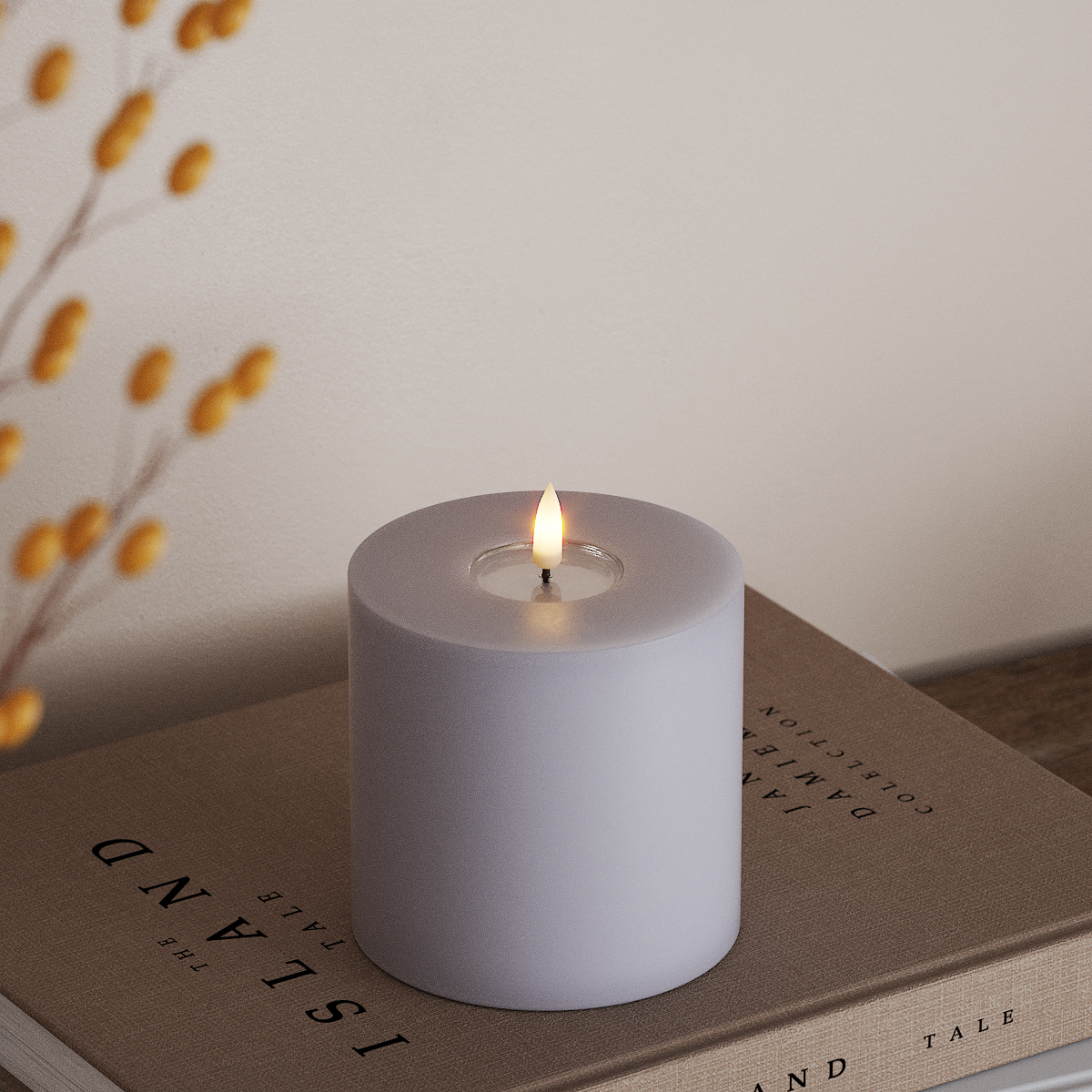 Deluxe Homeart LED блок лампа Ø 10 x 10 см Прашно синьо LED блок светлина 3