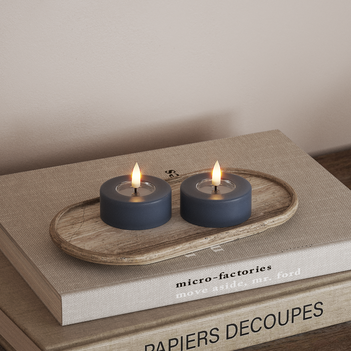 Deluxe Homeart LED Jumbo чаени свещи 2 бр. Голям Ледено синьо LED джъмбо лампа за чай 3