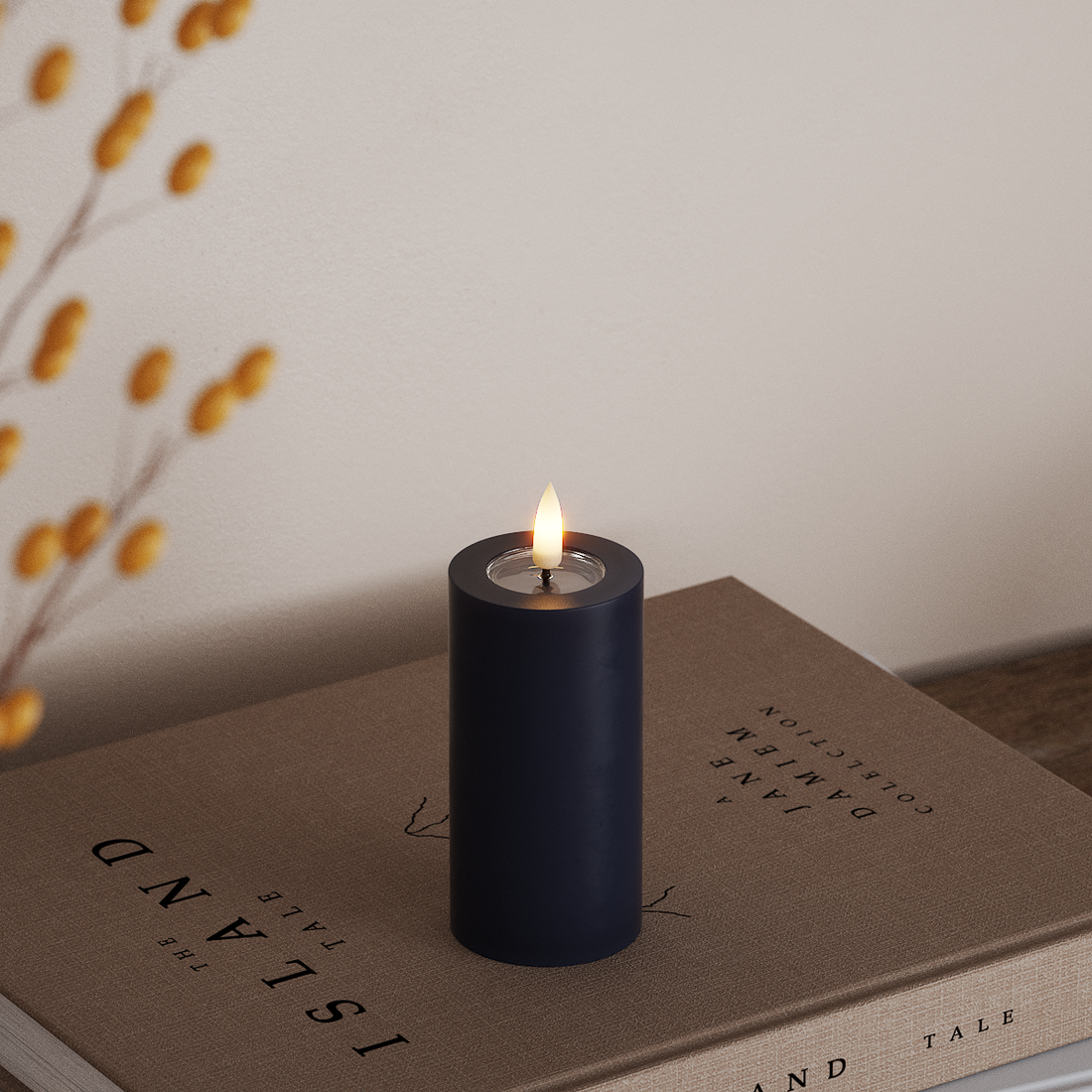 Deluxe Homeart LED Blokklys Ø 5 x 10 cm Kongeblå LED blokklys 4