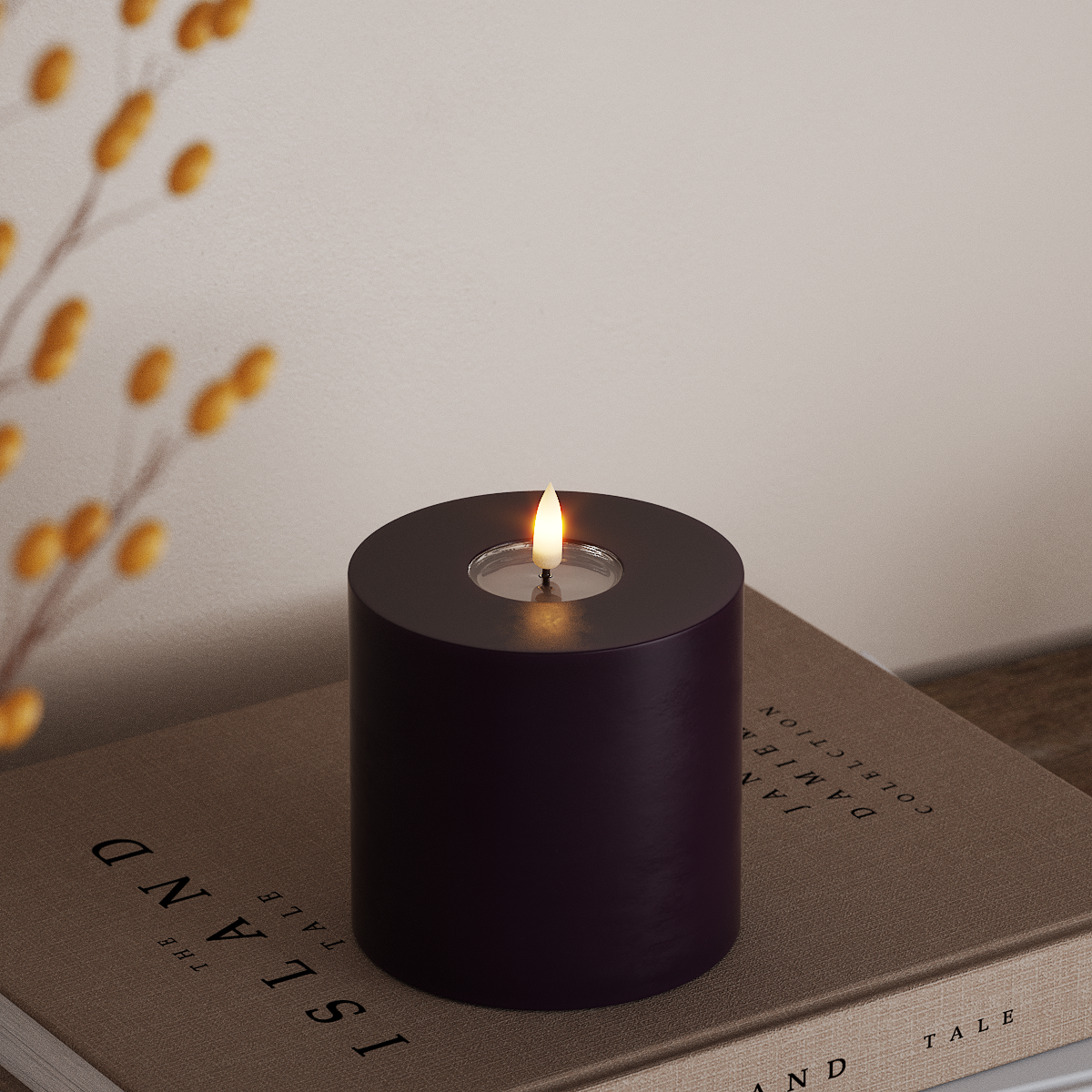 Deluxe Homeart LED блок лампа Ø 10 x 10 см Тъмнолилаво LED блок светлина 3