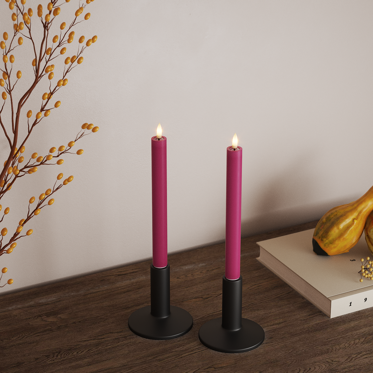 Deluxe Homeart LED φωτιστικό κορώνας 2 τμχ, Ø 2 x 24 cm Μαγέντα Φως κορώνας LED 3