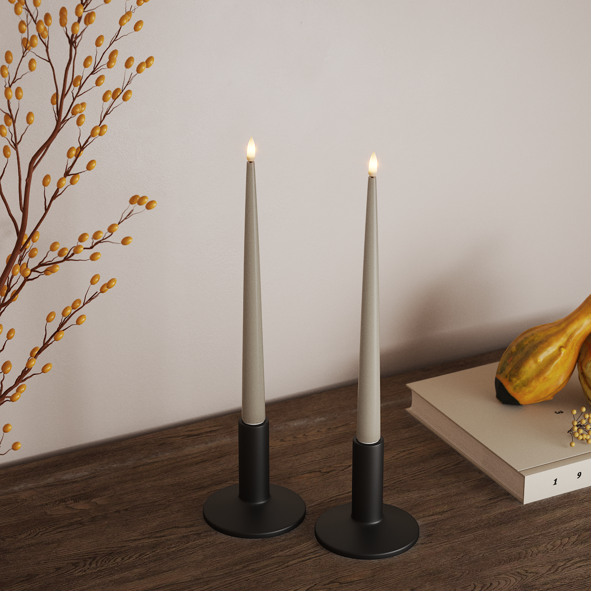 Deluxe Homeart Φωτιστικό κεριού LED με Λάκα, 2 τεμάχια 28 cm Άμμος Φως κεριού LED 3