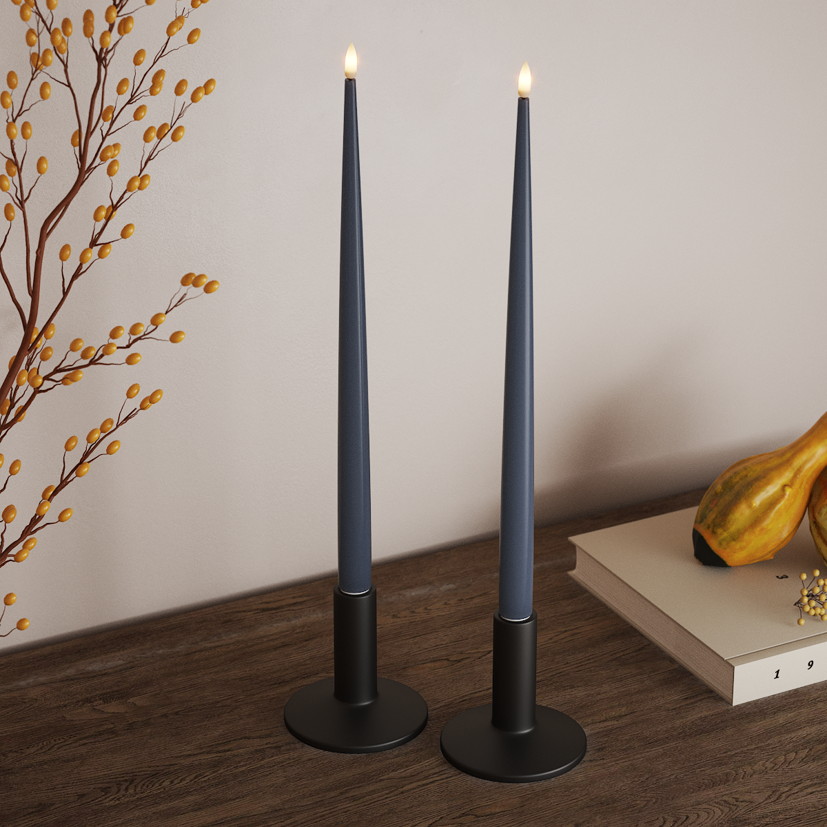 Deluxe Homeart LED свещ с лак, 2 бр 38 см Ледено синьо LED свещ 3