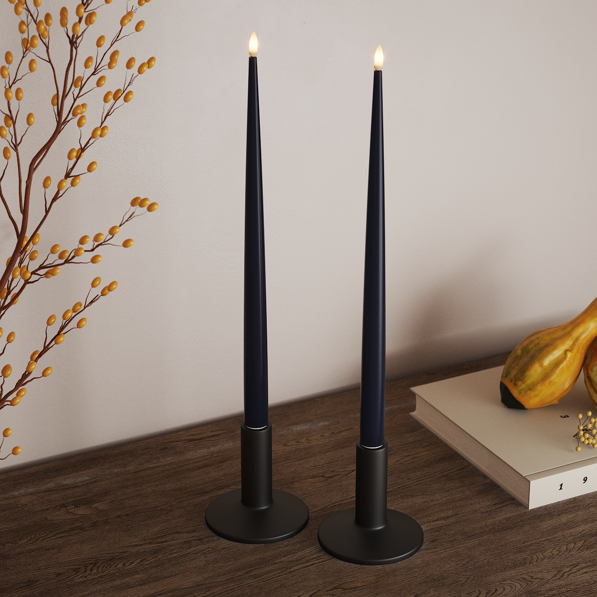 Deluxe Homeart LED свещ с лак, 2 бр 38 см Кралско синьо LED свещ 3