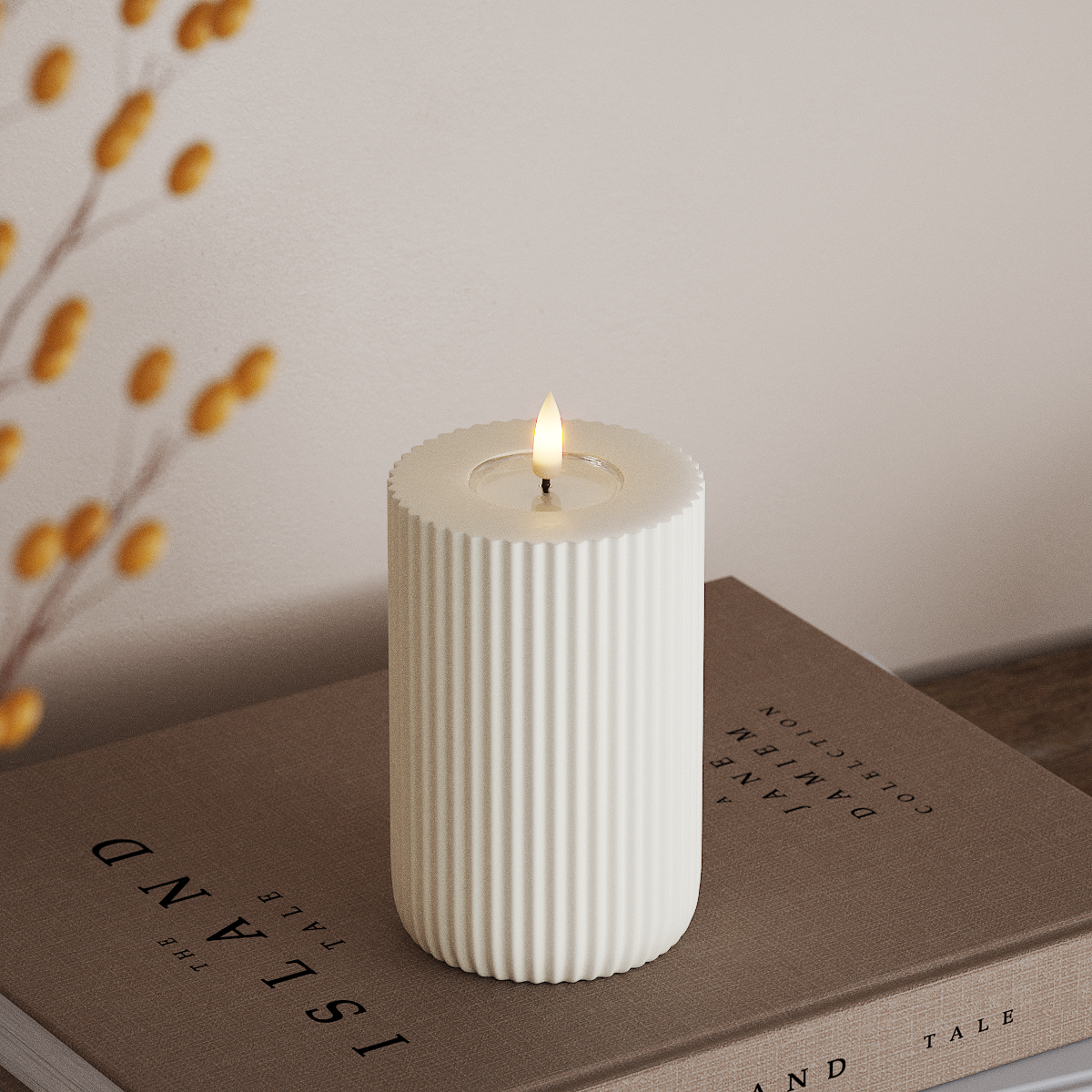 Deluxe Homeart Solid Stripe Светодиодна блокова лампа Ø 8 X 12,5 Cm Бяло LED форма 3