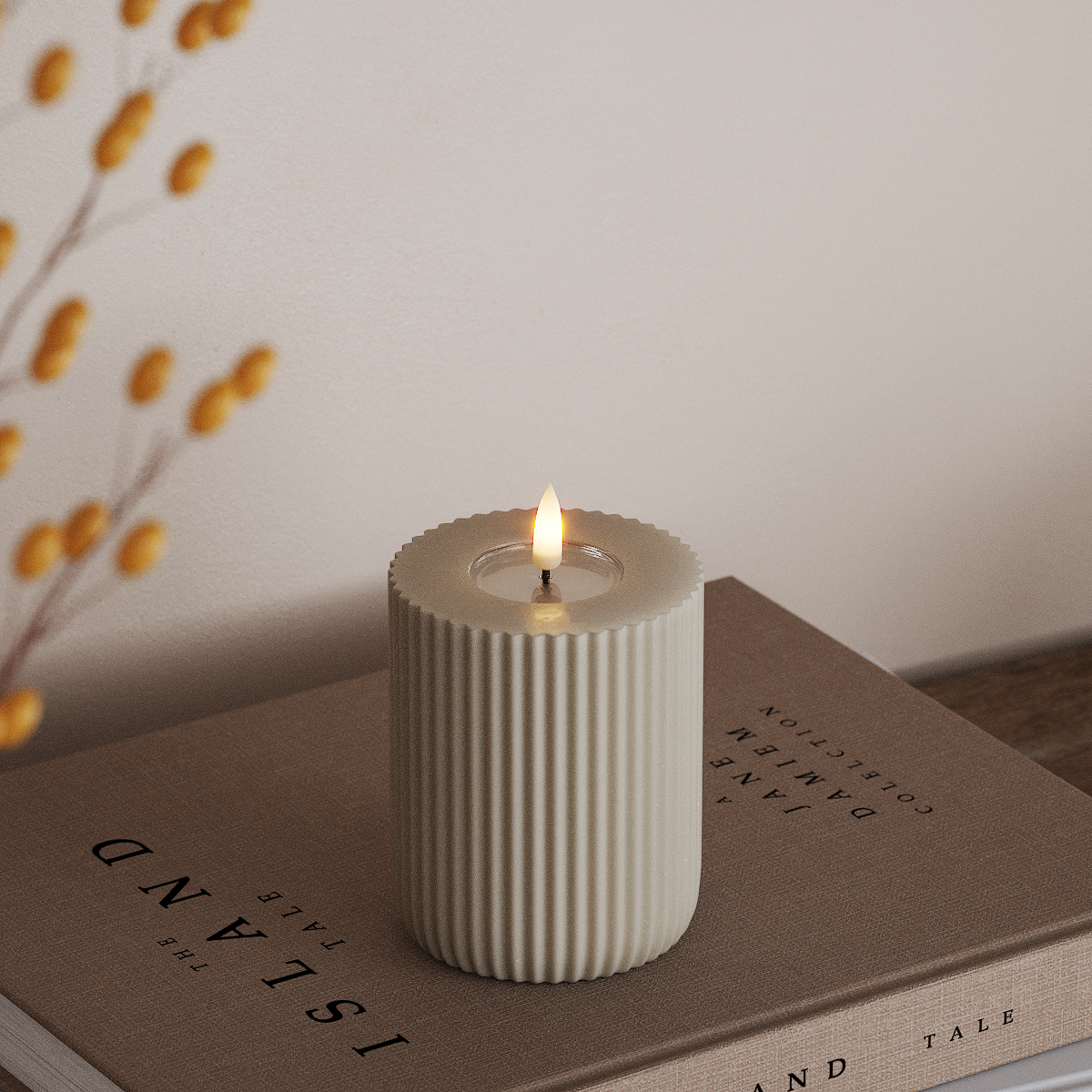 Deluxe Homeart Solid Stripe LED Блок лампа Ø 8 X 10 Cm Пясъчно LED форма 3