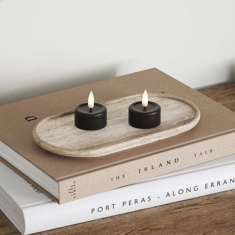 Deluxe Homeart Φωτιστικό τσαγιού LED 2 τεμ. Μαύρο