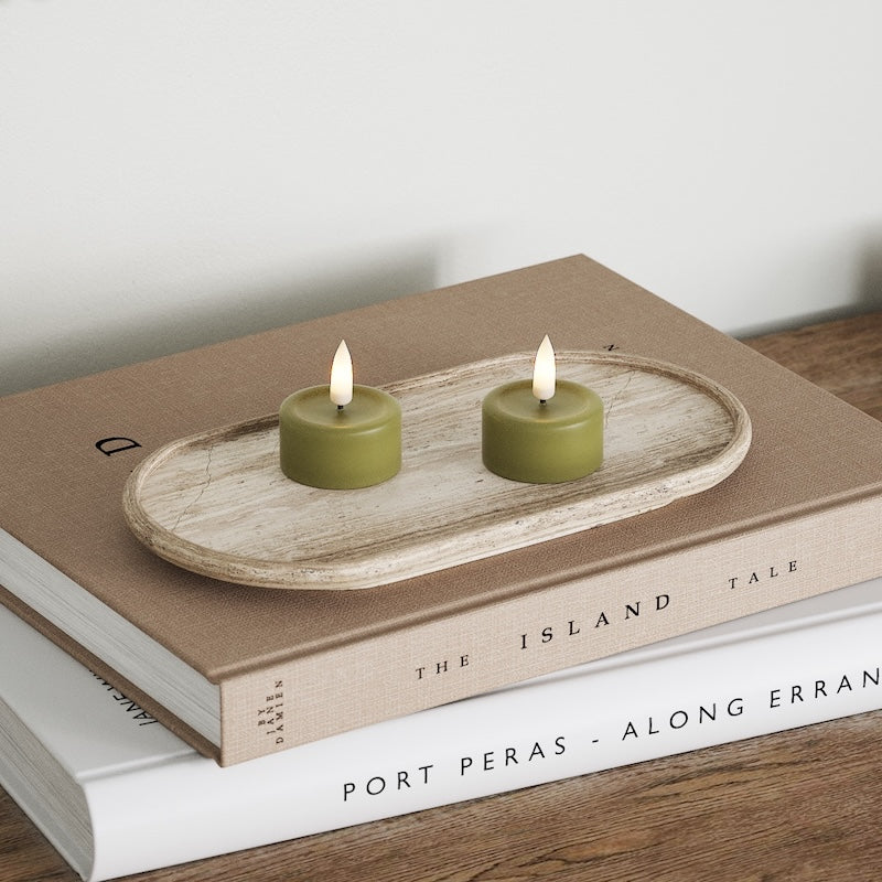 Deluxe Homeart Φωτιστικό τσαγιού LED 2 τεμ. Ελαιόχρωμο