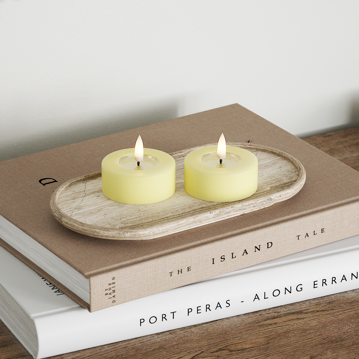 Deluxe Homeart LED Jumbo Fyrfadslys 2 stk. Store Lysegul LED jumbo fyrfadslys 2