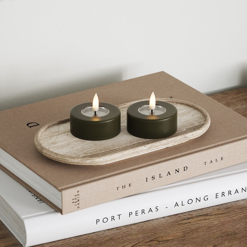 Deluxe Homeart LED Jumbo чаени свещи 2 бр. (голям) Бордо