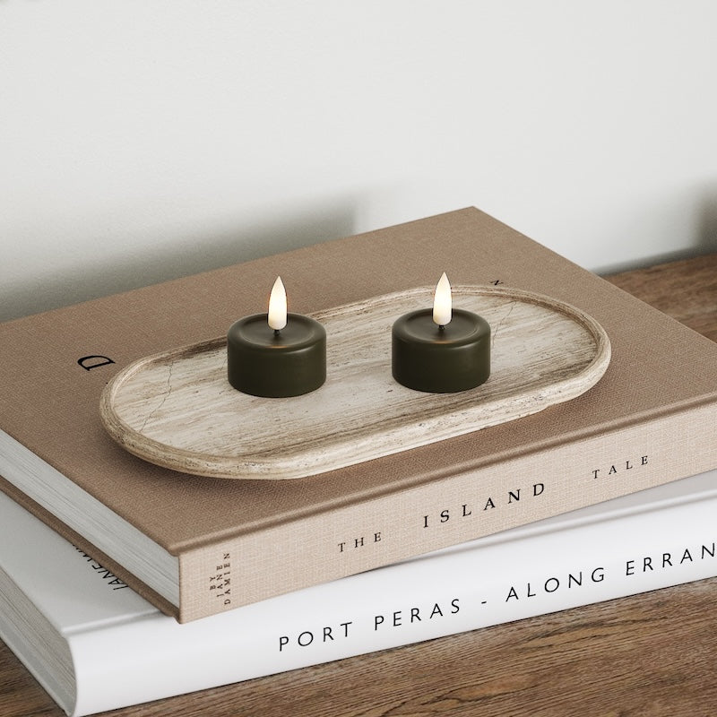 Deluxe Homeart LED čajová svíčka 2ks. Tmavě zelená