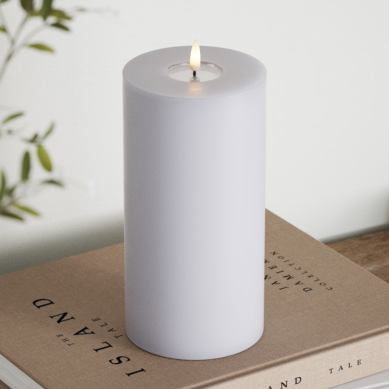 Deluxe Homeart LED Bloklys Ø 10 x 20 cm Støvet blå