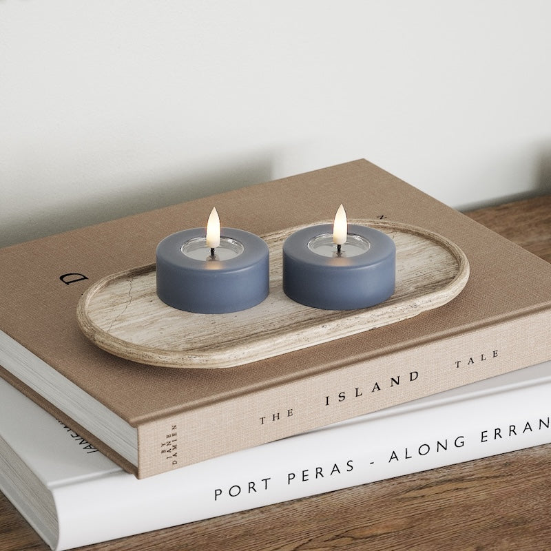 Deluxe Homeart LED Jumbo чаени свещи 2 бр. (голям) Ледено синьо