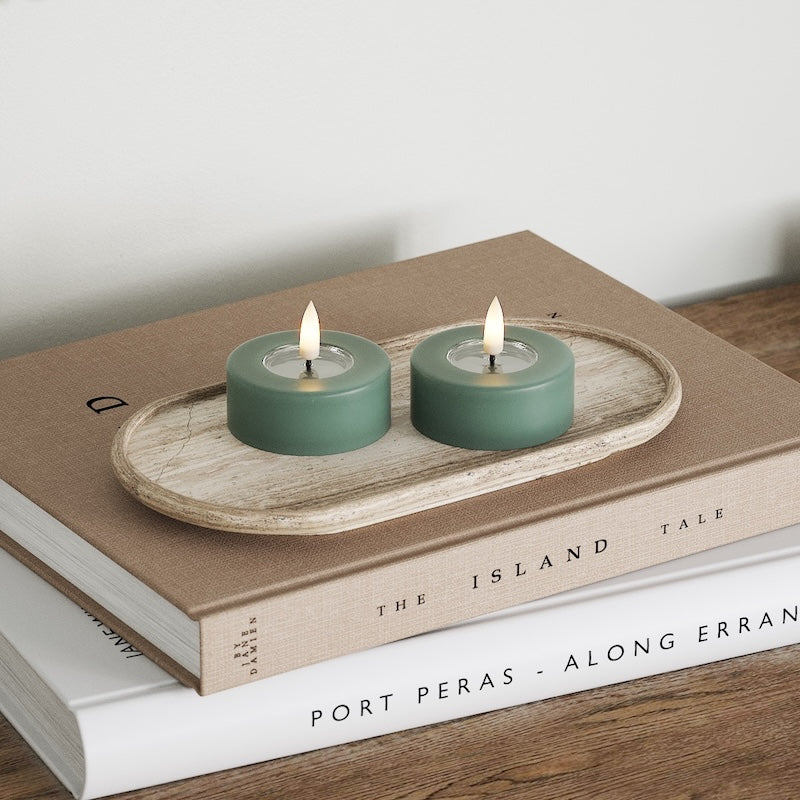 Deluxe Homeart LED Jumbo чаени свещи 2 бр. (голям) Нефритено зелено