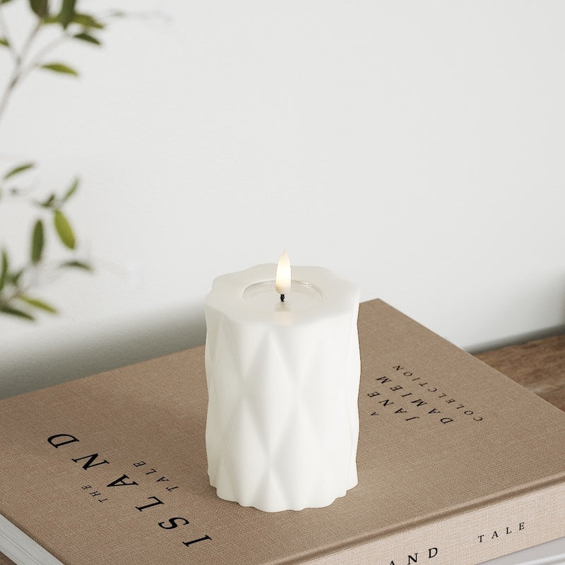 Deluxe Homeart Harlequin LED блок лампа Ø 7,5 x 10 см Бяло