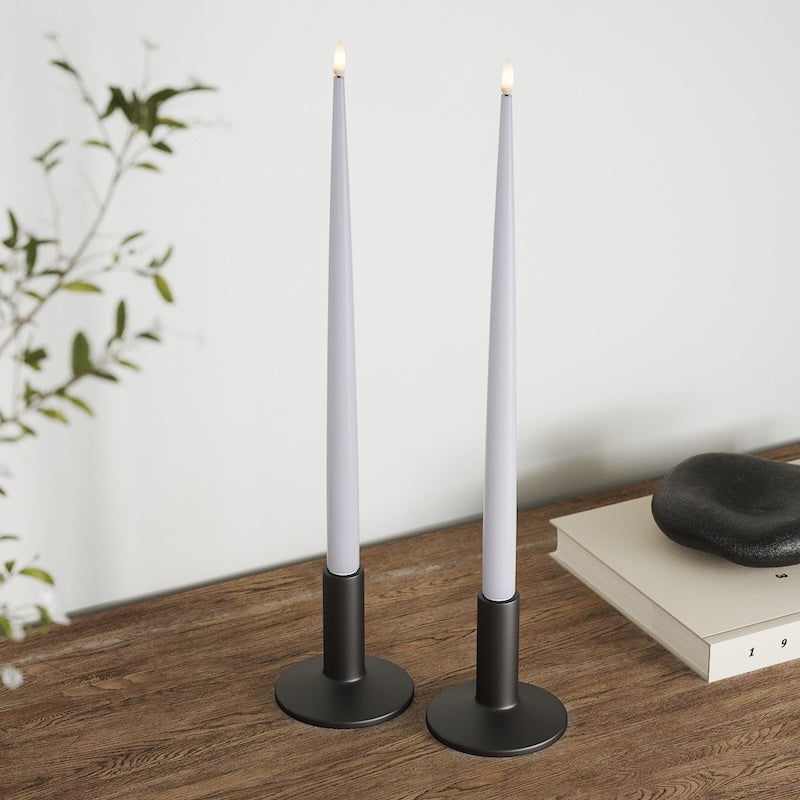 Deluxe Homeart Φωτιστικό κεριού LED με Λάκα, 2 τμχ 38 cm Ξεθωριασμένο μπλε Φως κεριού LED 2