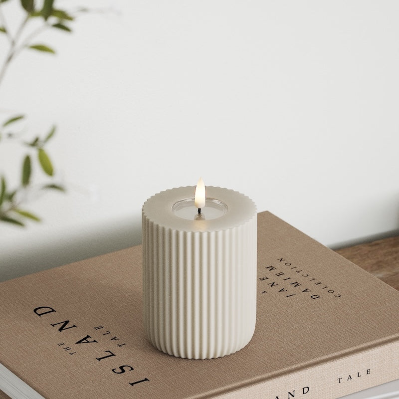 Deluxe Homeart Solid Stripe LED Блок лампа Ø 8 X 10 Cm Пясъчно