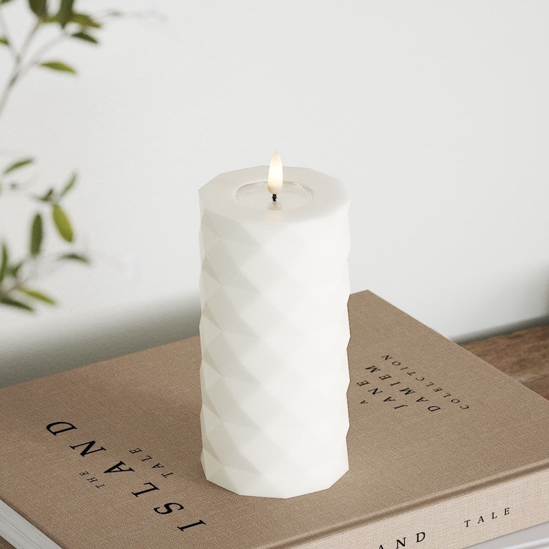 Deluxe Homeart Square Φωτιστικό μπλοκ LED Ø 7,5 x 15 cm Λευκό