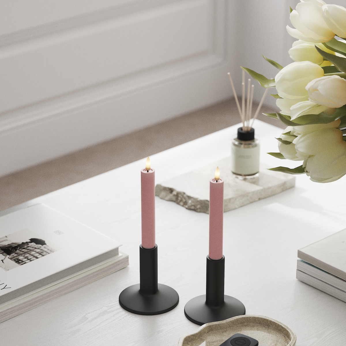 Deluxe Homeart LED Коронна лампа 2 бр, Ø 2 x 15 см Светлорозово LED корона 1