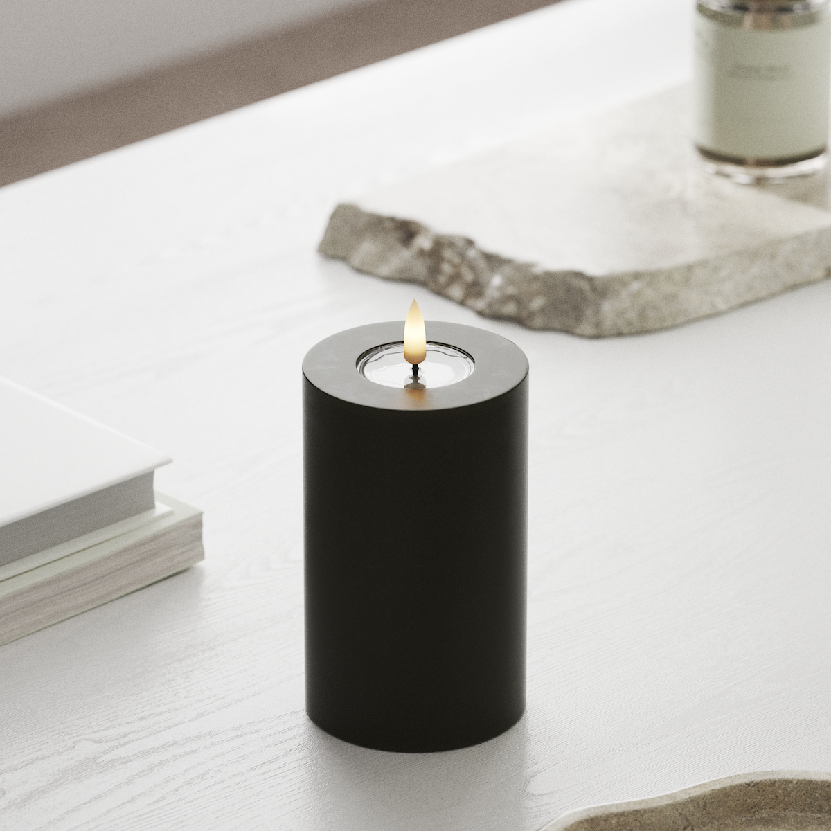 Deluxe Homeart LED блок лампа Ø 7,5 x 12,5 см Тъмнозелено LED блок светлина 1