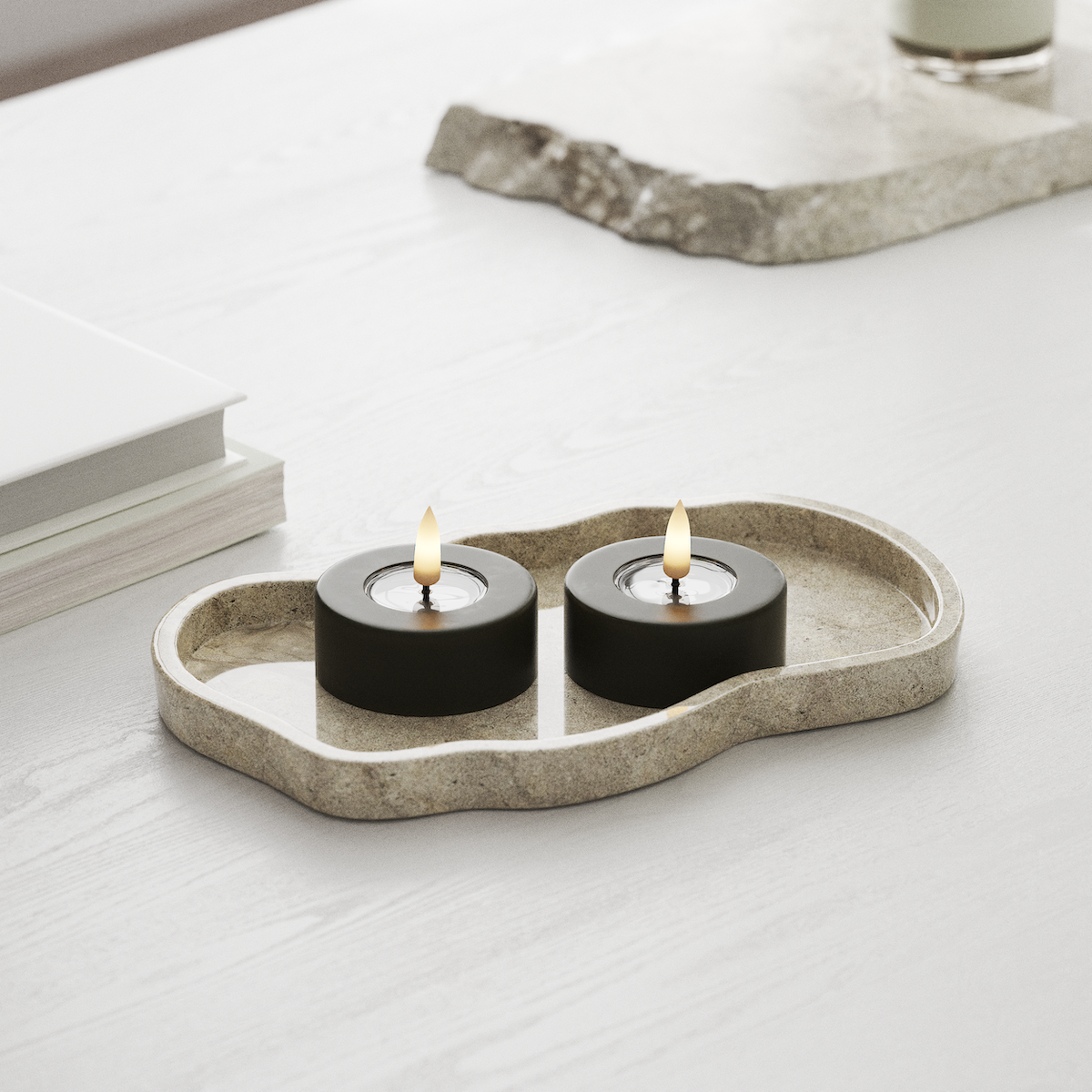 Deluxe Homeart LED Jumbo чаени свещи 2 бр. Голям Тъмнозелено LED джъмбо лампа за чай 1