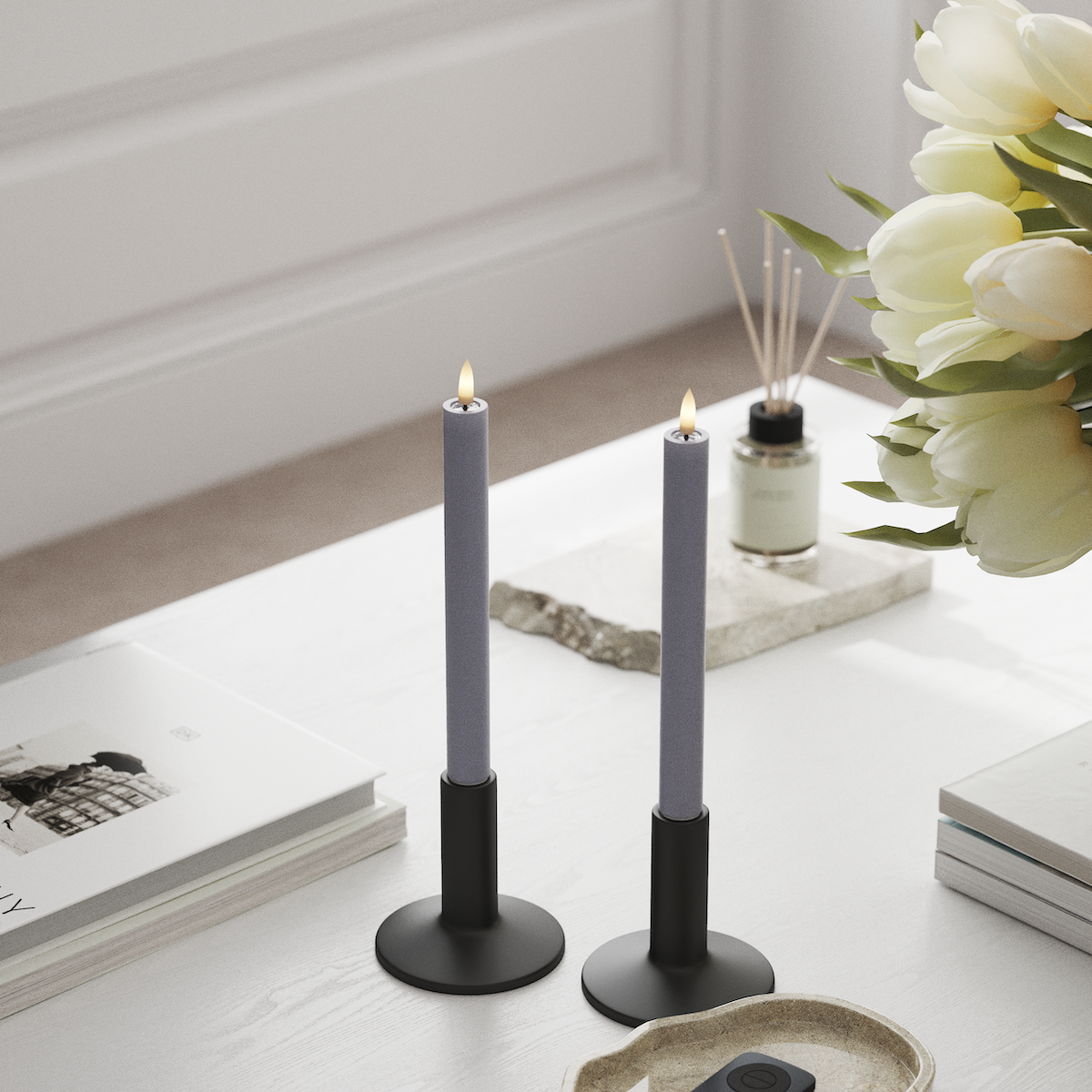 Deluxe Homeart LED φωτιστικό κορώνας 2 τμχ, Ø 2 x 24 cm Ξεθωριασμένο μπλε Φως κορώνας LED 1