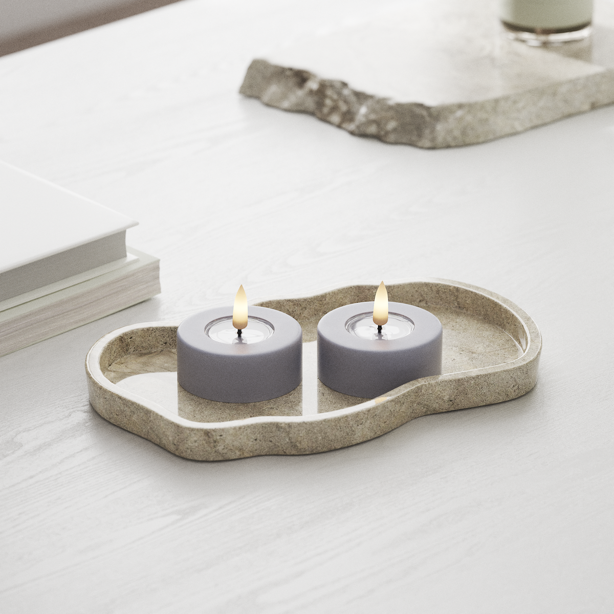 Deluxe Homeart Ρεσώ LED Jumbo 2 τεμ. Μεγάλο Ξεθωριασμένο μπλε Φωτάκι τσαγιού LED jumbo 1