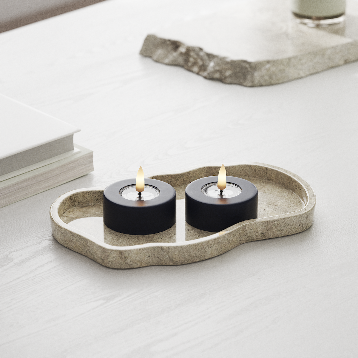 Deluxe Homeart LED Jumbo чаени свещи 2 бр. Голям Кралско синьо LED джъмбо лампа за чай 1