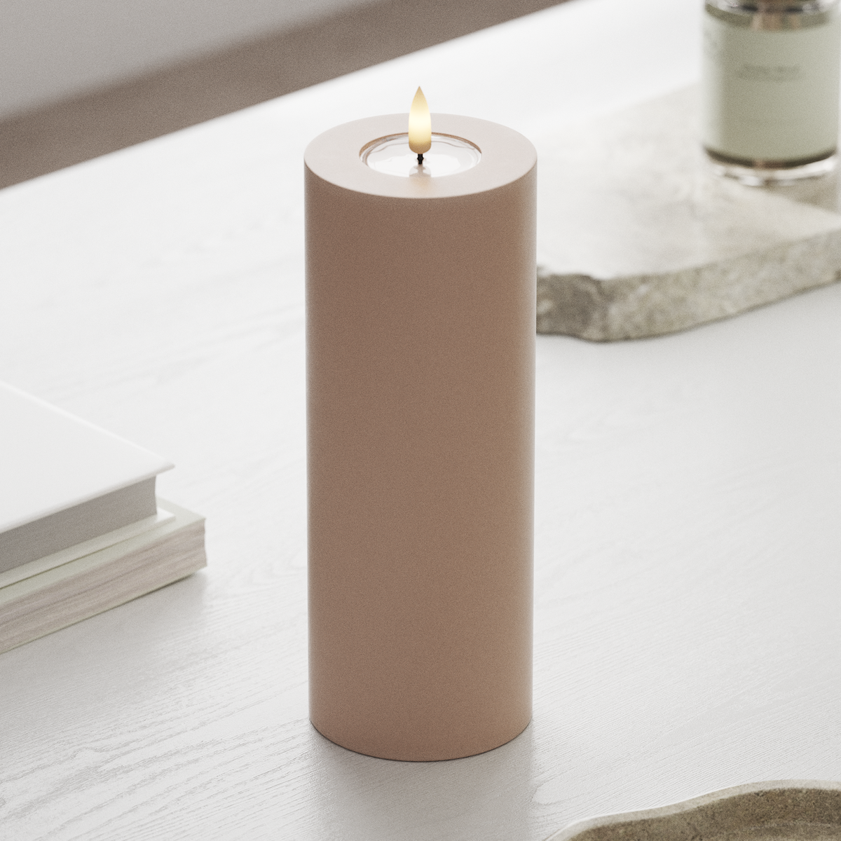 Deluxe Homeart LED Blokklys Ø 7,5 x 20 cm Rose LED blokklys 1